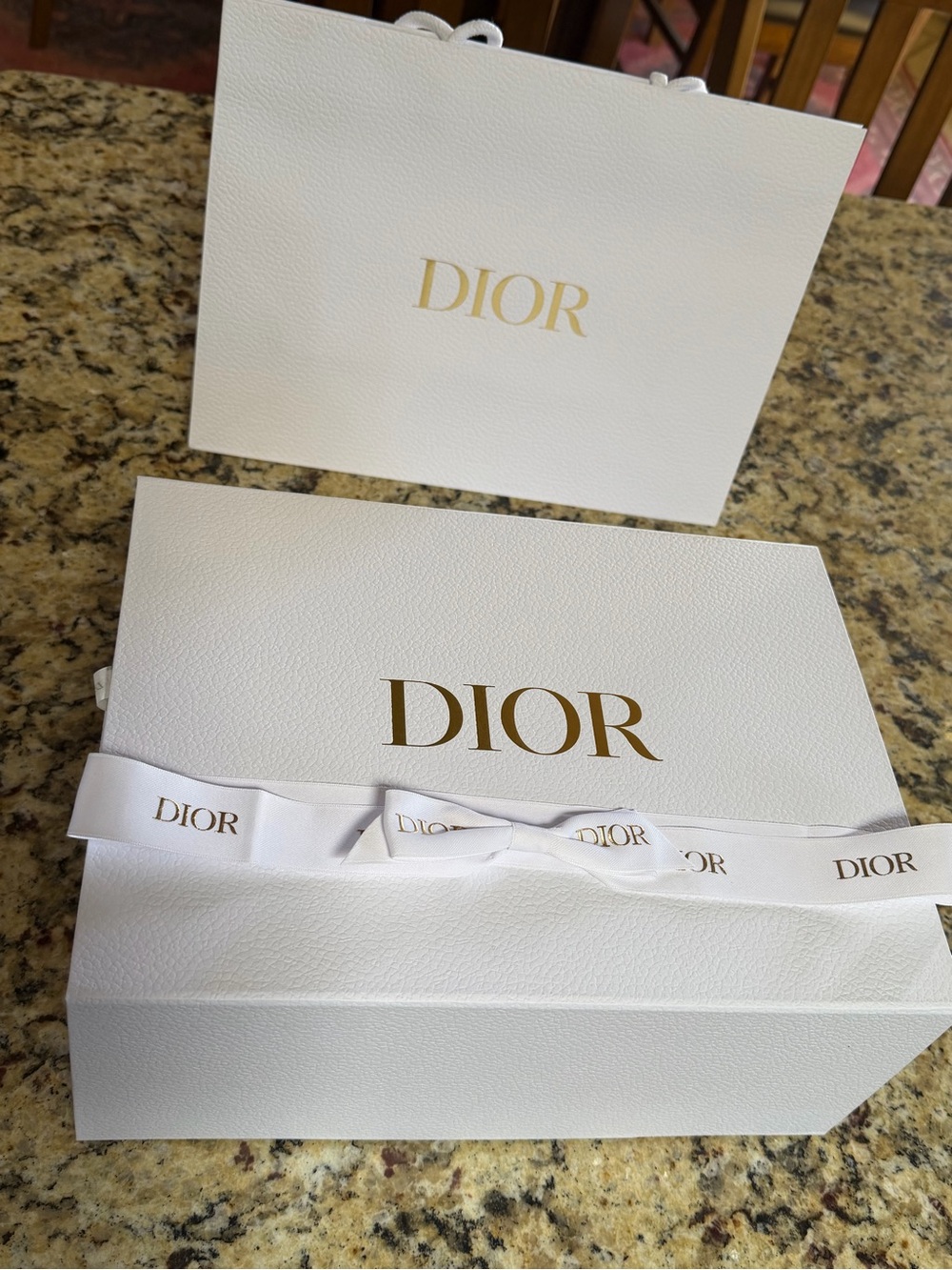 Dior Gift Box Set with Shopping Bag, Ribbon, Tissue Paper & Packaging